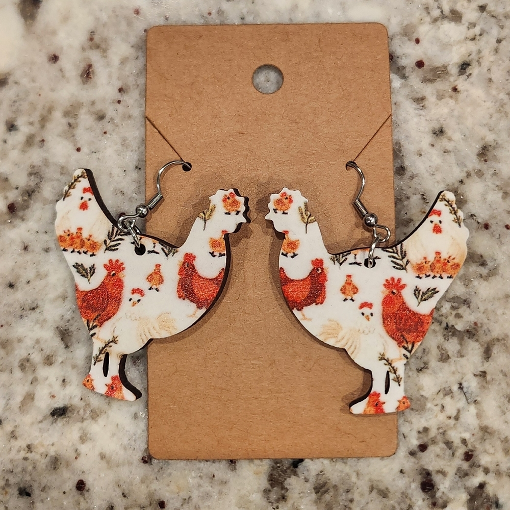 Chicken Earrings
